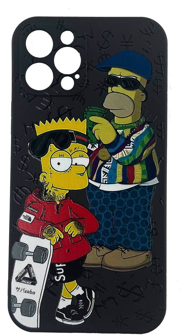 Чехол Fashn Homer and Bart для iPhone 12 Pro с принтом силиконовый